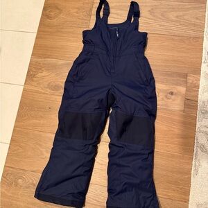 LL Bean Navy Snow Bib Overalls size 6-7 kids